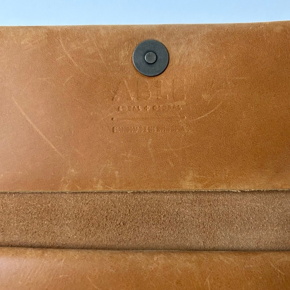 Able Debre Wallet Cognac Brown Leather Magnetic Snap Handcrafted in Ethiopia - Picture 4 of 6